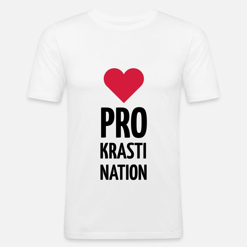 PROKRASTINATION - Männer Slim Fit T-Shirt - Weiß