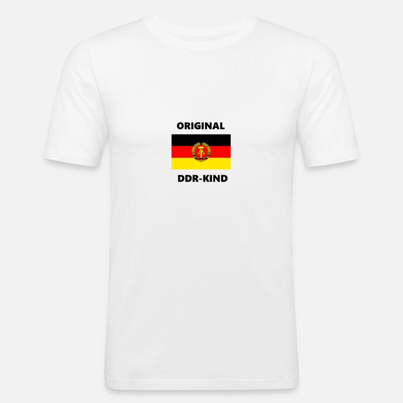 Original DDR Kind - Männer Slim Fit T-Shirt - Weiß
