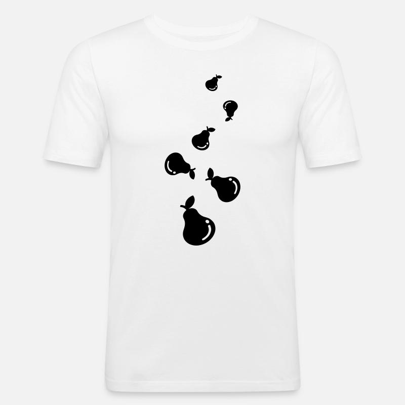 Birne Obst - Männer Slim Fit T-Shirt - Weiß