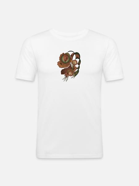 Earth Tone Flower Shapes - Men's Slim Fit T-Shirt - white