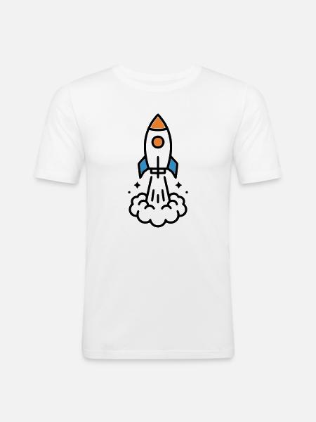 Rocket Launch Space Comic - Men's Slim Fit T-Shirt - white