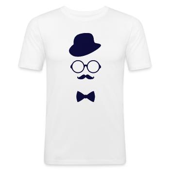 MOUSTACHE - T-shirt près du corps Homme - blanc - Devant - Nik (191cm)