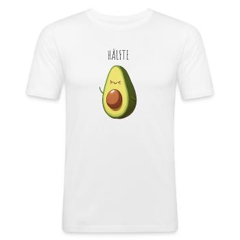 Bessere Hälfte - Männer Slim Fit T-Shirt - Weiß - Vorne - Nik (191cm)