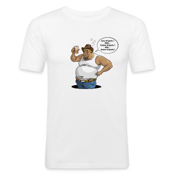 A ta santé ! - T-shirt près du corps Homme - blanc - Devant - Nik (191cm)