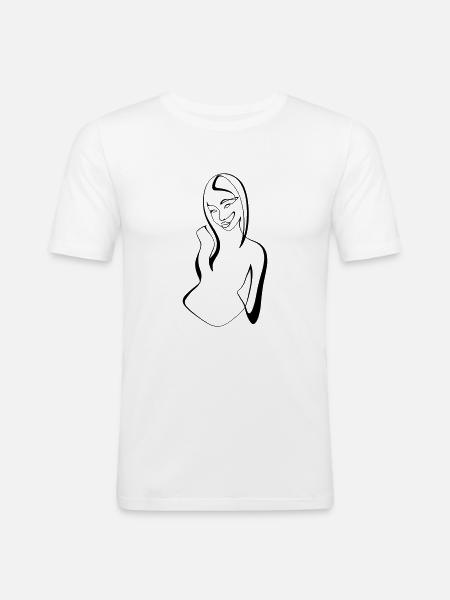Girl 2 - Men's Slim Fit T-Shirt - white