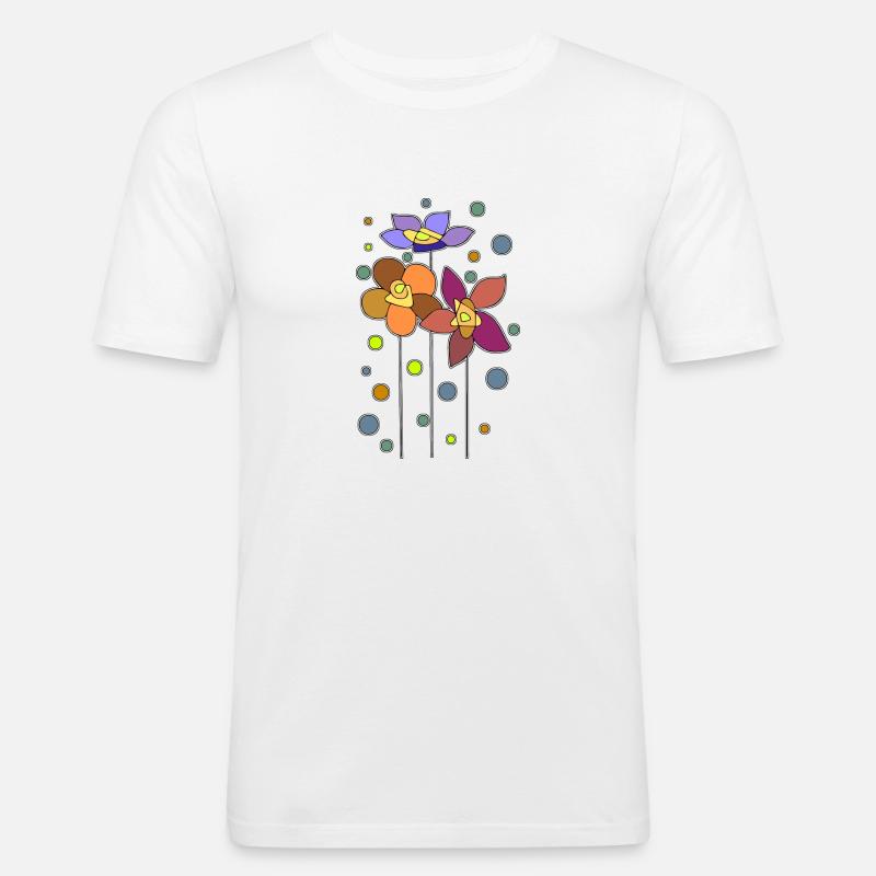 Fleur - T-shirt près du corps Homme - blanc