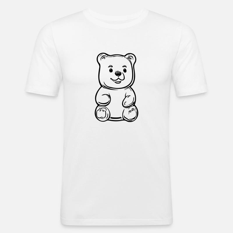 Teddybär - Männer Slim Fit T-Shirt - Weiß