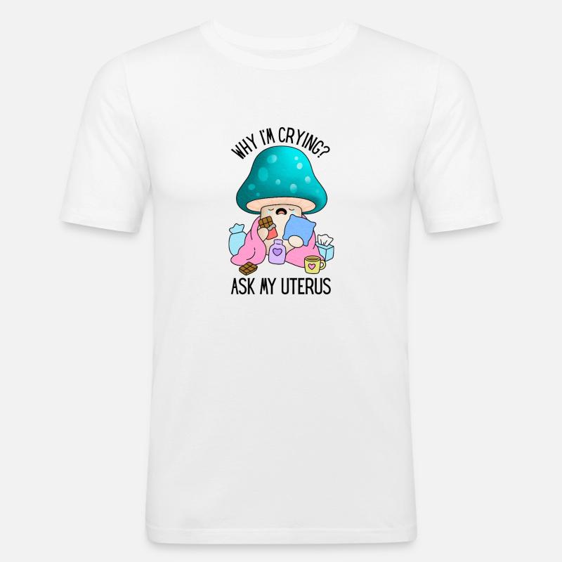 Lustiges Mädchen Problem Periode Kampf - Männer Slim Fit T-Shirt - Weiß