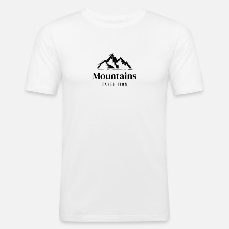 Mountains EXPEDITION - Männer Slim Fit T-Shirt - Weiß