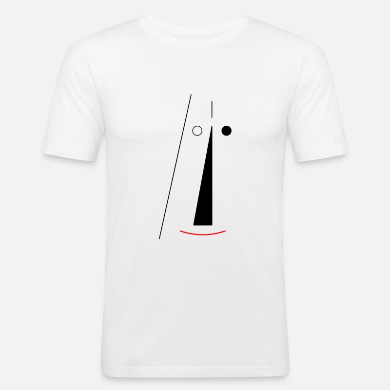 Face abstrakt - Männer Slim Fit T-Shirt - Weiß