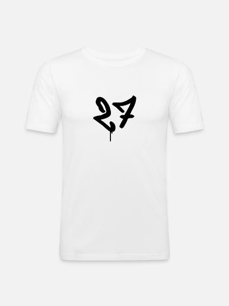 Graffiti: 27 - T-shirt près du corps Homme - blanc