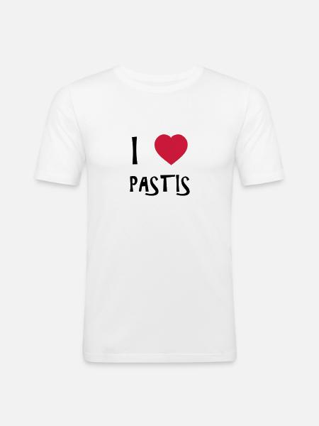I Love Pastis - Männer Slim Fit T-Shirt - Weiß