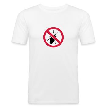 Cockroach - Men's Slim Fit T-Shirt - white - Front - Nik (191cm)