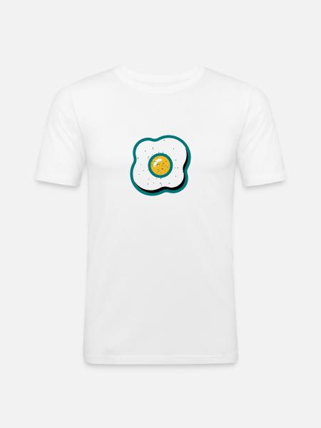 fried egg - Men's Slim Fit T-Shirt - white