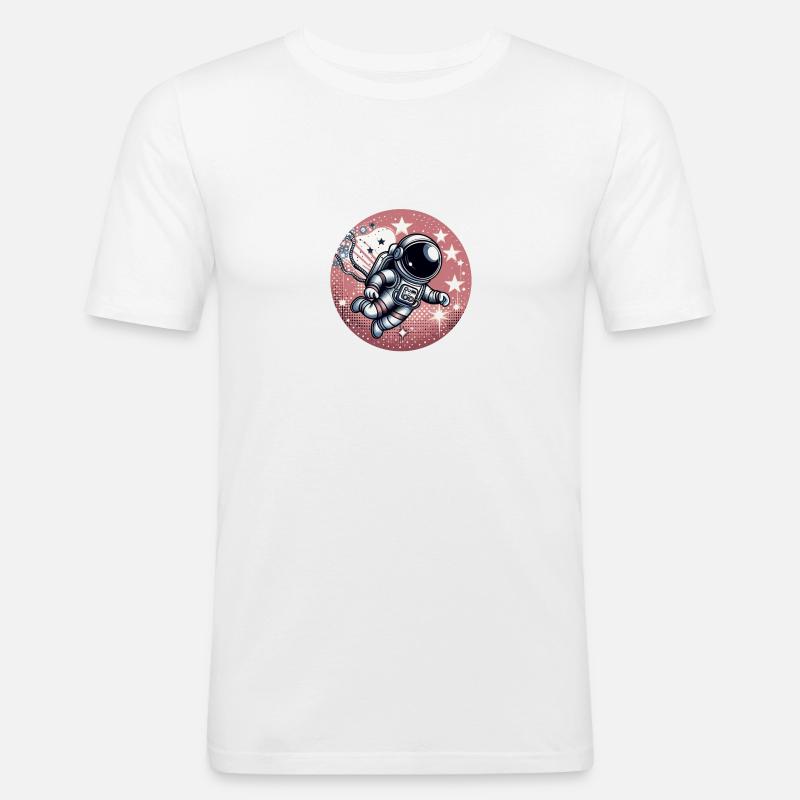Exploration de l’espace - T-shirt près du corps Homme - blanc