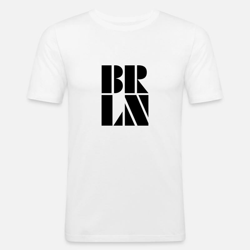 Berlin Design - Männer Slim Fit T-Shirt - Weiß
