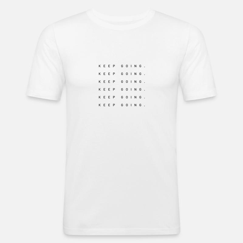 Keep Going (Sky blue) - Men's Slim Fit T-Shirt - white