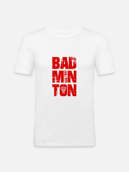 Badminton Sport - Männer Slim Fit T-Shirt - Weiß