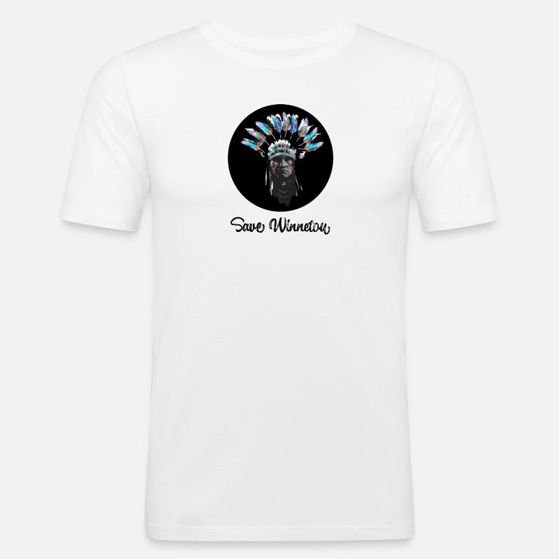 save winnetou,winnetou,indianer,graffiti,kreis, - Männer Slim Fit T-Shirt - Weiß