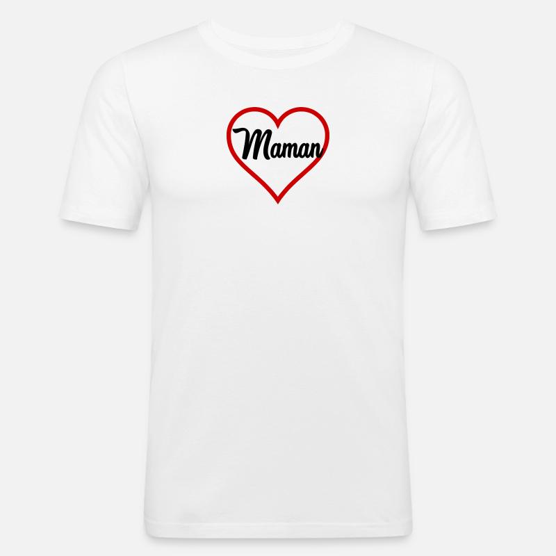 FESTA DELLA MAMMA. MAMMA - Maglietta aderente da uomo - bianco