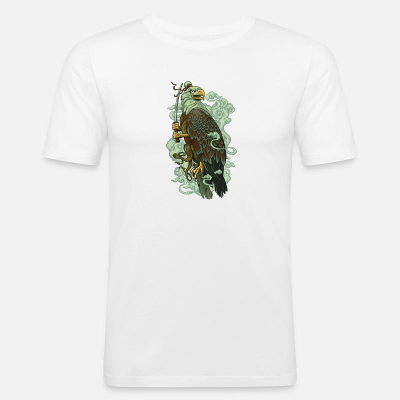 SAMURAI ADLER - Männer Slim Fit T-Shirt - Weiß