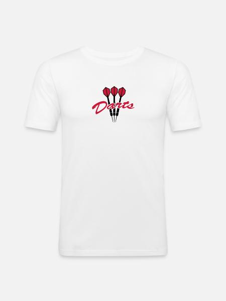 Darts Logo - Männer Slim Fit T-Shirt - Weiß