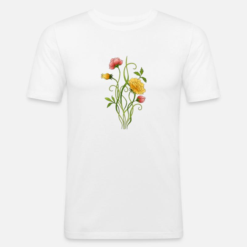 Blumen - Männer Slim Fit T-Shirt - Weiß
