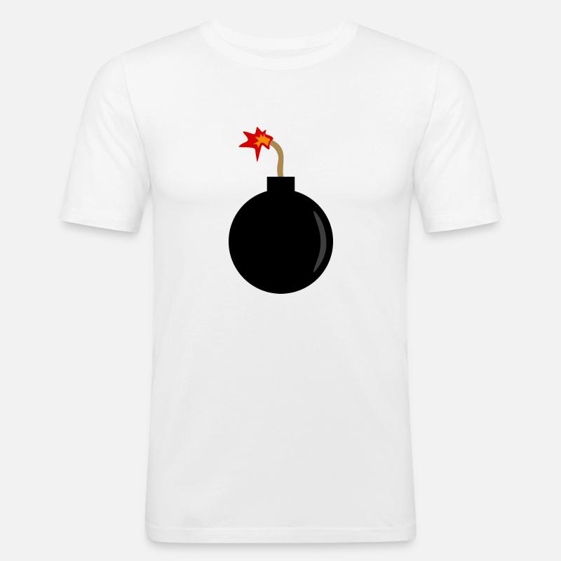 exploding bomb - Men's Slim Fit T-Shirt - white