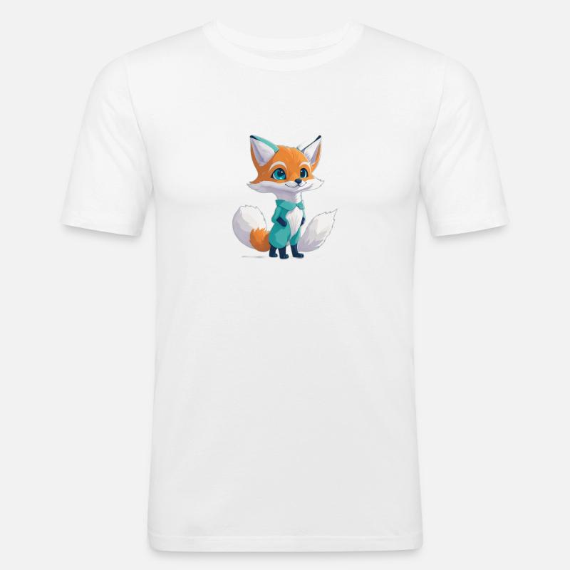 Cute Fox - Männer Slim Fit T-Shirt - Weiß