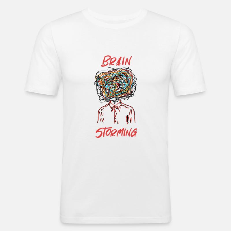 Brainstorming Handgezeichnete Grafiken - Männer Slim Fit T-Shirt - Weiß