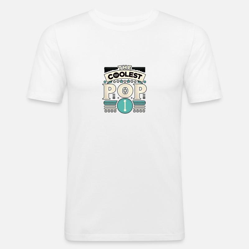 The Coolest Pop 8 - Männer Slim Fit T-Shirt - Weiß