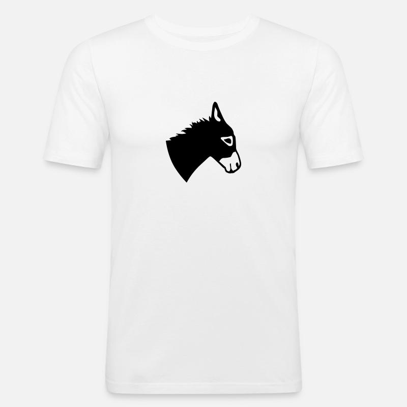 Esel - Männer Slim Fit T-Shirt - Weiß