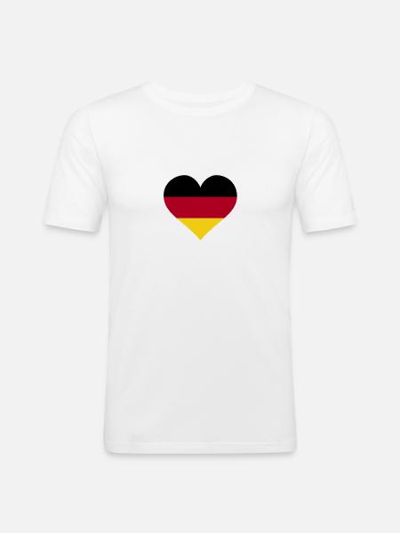 deutschland herz - Men's Slim Fit T-Shirt - white