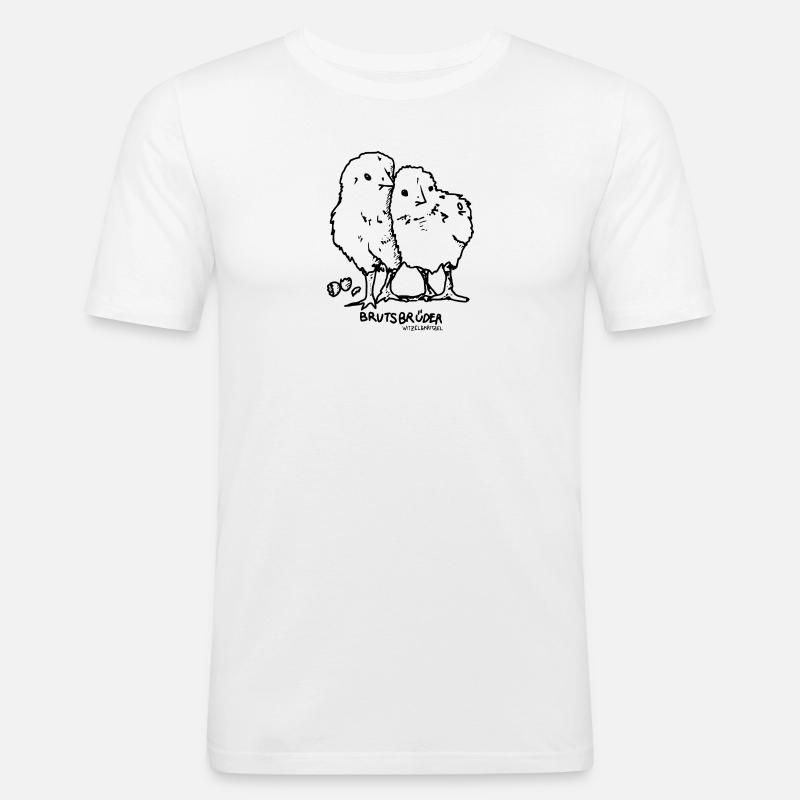 Brutsbrüder - Männer Slim Fit T-Shirt - Weiß