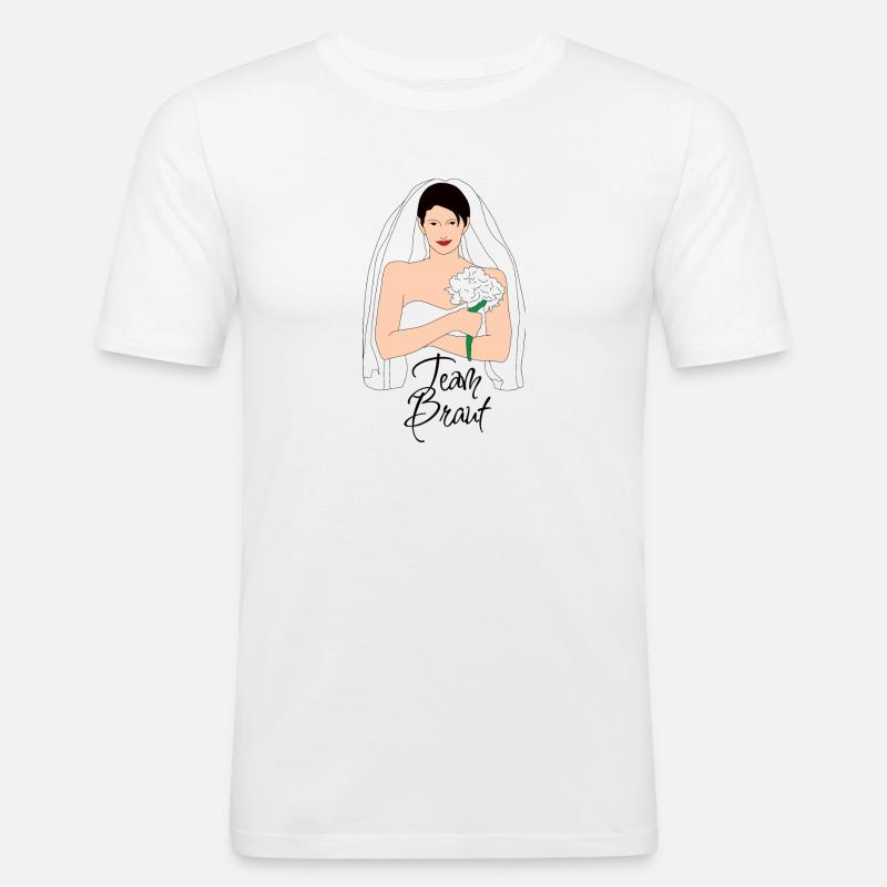 team braut schwarz 2 - Männer Slim Fit T-Shirt - Weiß