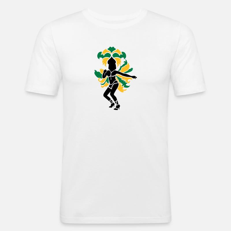 Samba - Männer Slim Fit T-Shirt - Weiß