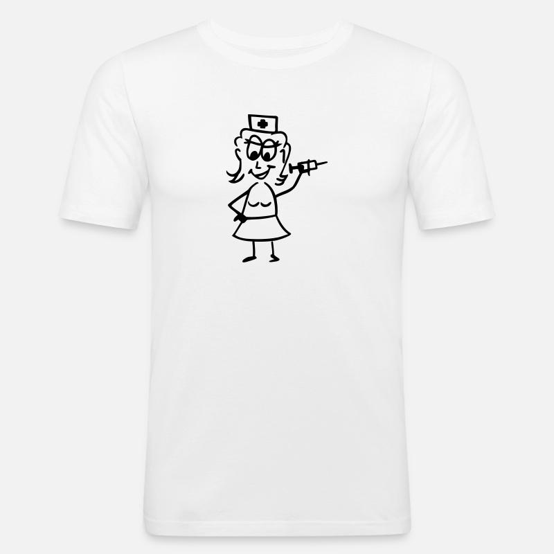 Krankenschwester - Männer Slim Fit T-Shirt - Weiß