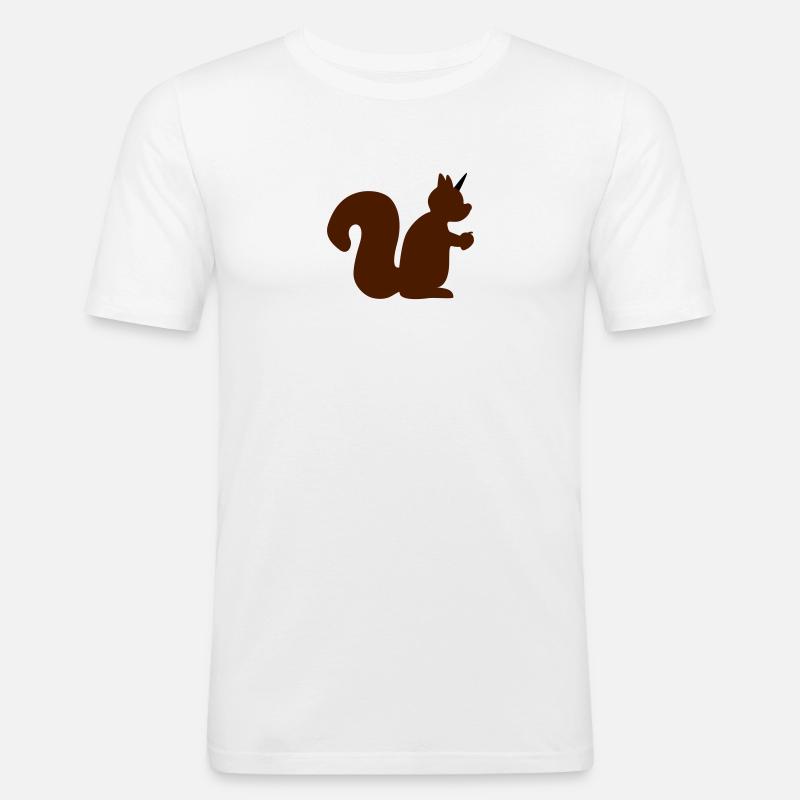 Einhorn Eichhörnchen - Männer Slim Fit T-Shirt - Weiß