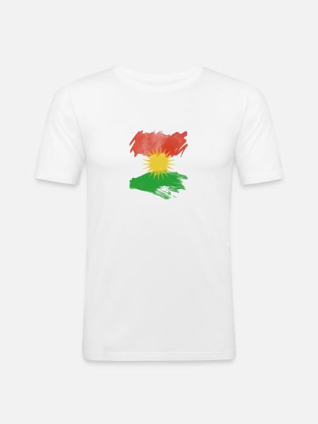 Kurdistan flag, Kurdistan flag - Herre Slim Fit T-Shirt - hvid