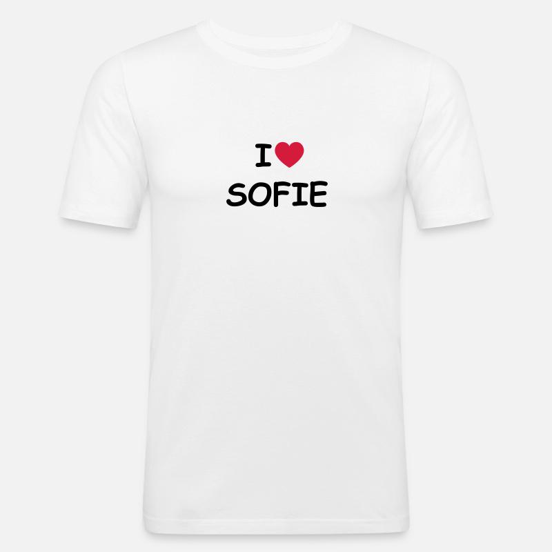 I love Sofie - Männer Slim Fit T-Shirt - Weiß