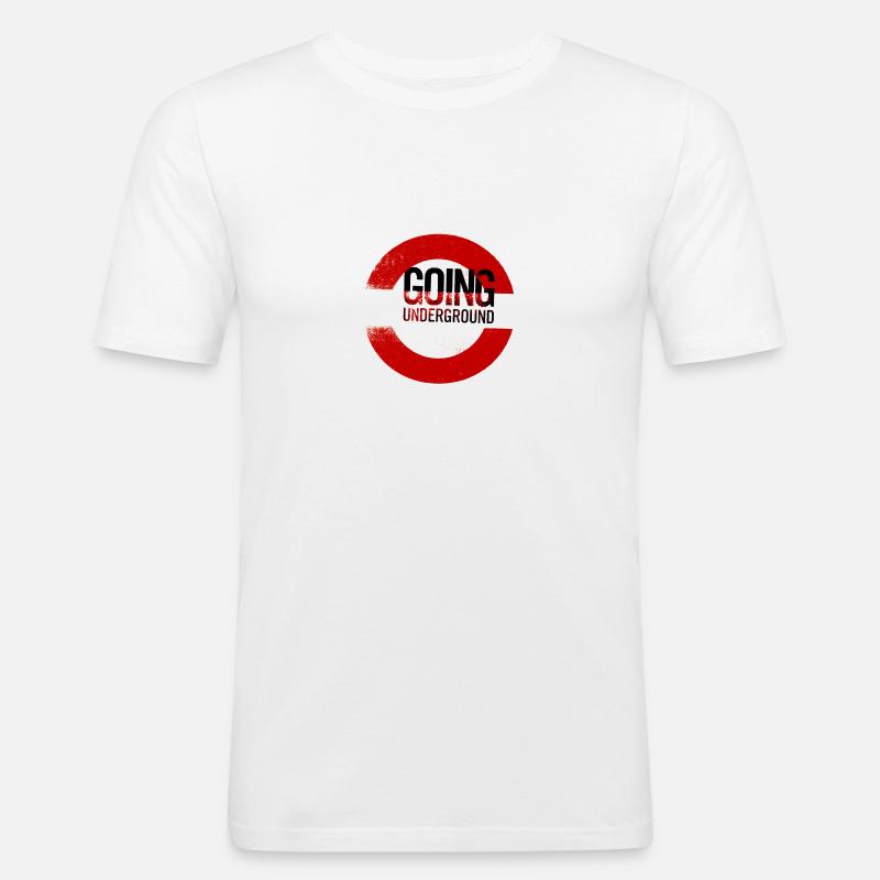 going underground - Männer Slim Fit T-Shirt - Weiß