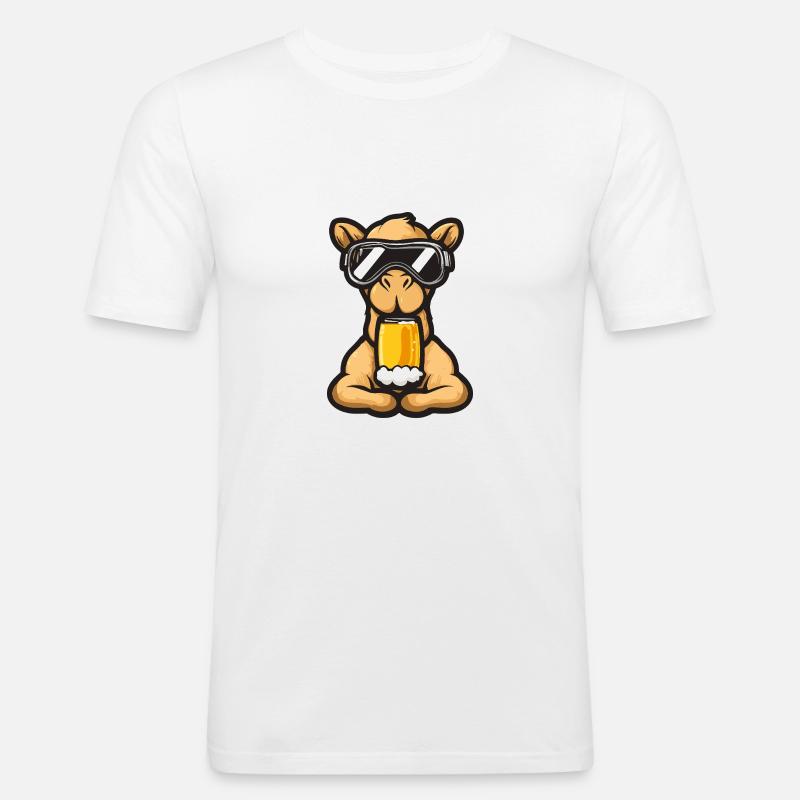Kamel Apres Ski Bier Comic - Männer Slim Fit T-Shirt - Weiß