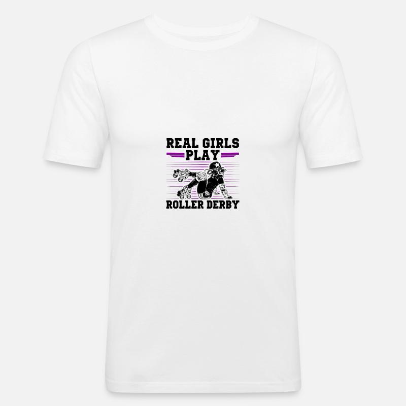 Roller Derby Mädchen - Männer Slim Fit T-Shirt - Weiß