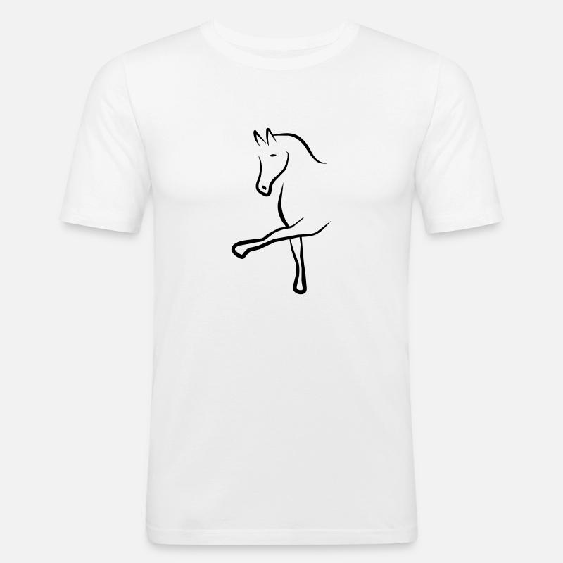 Pferd - Männer Slim Fit T-Shirt - Weiß