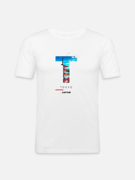 Tokio - Männer Slim Fit T-Shirt - Weiß
