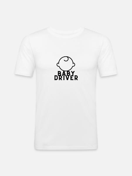 Babydriver - Männer Slim Fit T-Shirt - Weiß