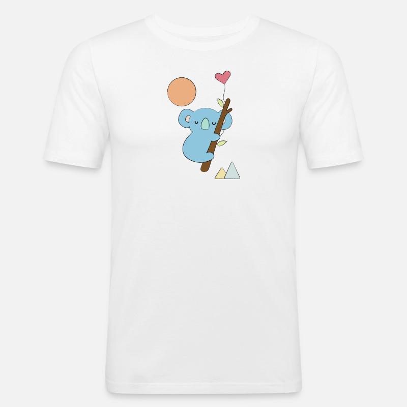 Koala mit Herz - Geschenkidee - Geschenk - Männer Slim Fit T-Shirt - Weiß