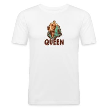 COCKER SPANIEL HUND KÖNIGIN RASSE NIEDLICHE RETTUNG SCHÄFERHUND - Männer Slim Fit T-Shirt - Weiß - Vorne - Nik (191cm)