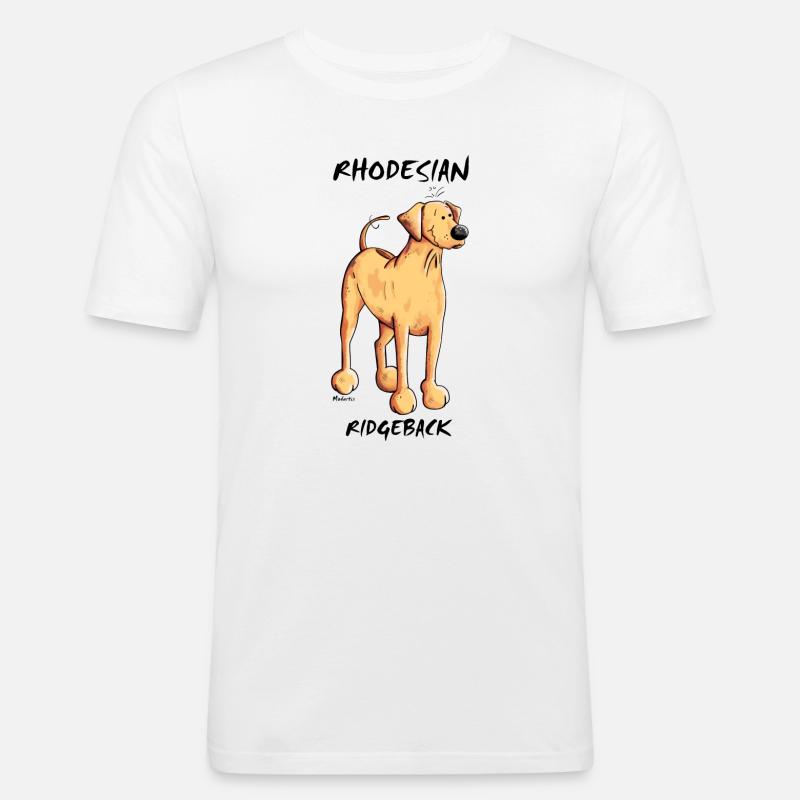 Funny Rhodesian Ridgeback - Männer Slim Fit T-Shirt - Weiß