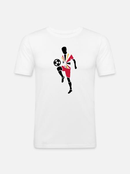 Soccer player with soccer ball - Men's Slim Fit T-Shirt - white